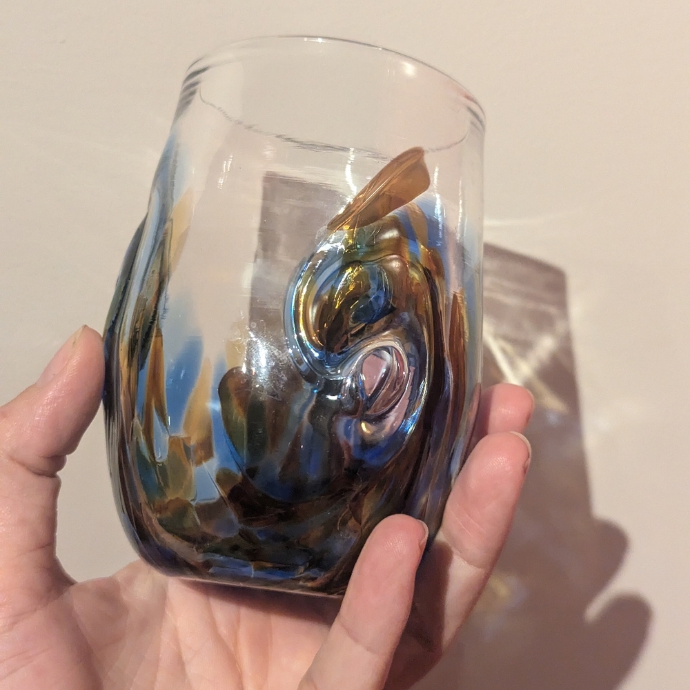 Hand Blown twisty glass